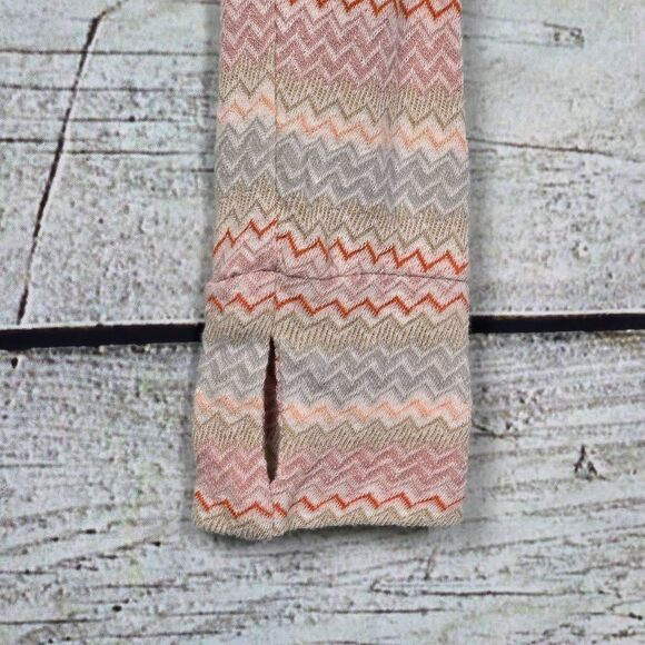 Michael Lauren M Chevron Stripe Button Front Long Sleeve - Picture 3 of 9